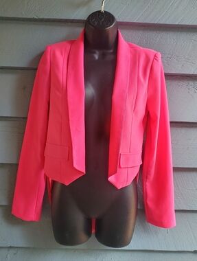 Women’s Hot Pink Open Back Blazer Jacket